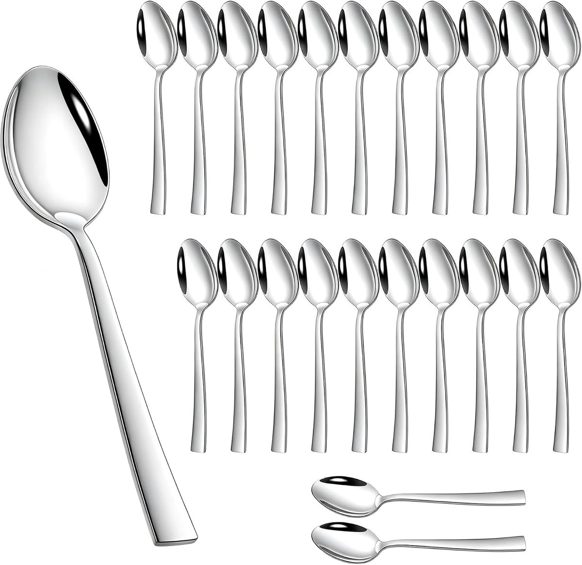 Eetlepel 24 stuks, 19,4 cm roestvrij staal soeplepel mueslilepel