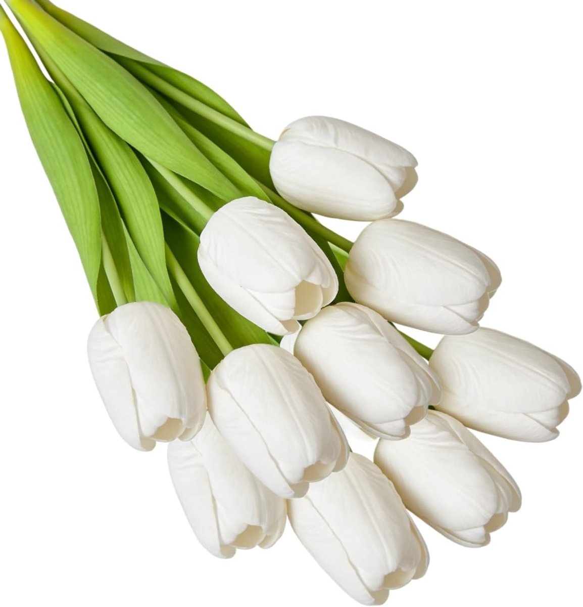 Kunstbloemen, tulpen, echt touch, kunstbloemen, tulpen, boeket voor thuis, kamer, kantoor, bruiloft, feest, decoratie, wit