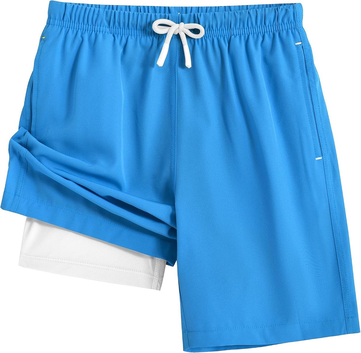 Boardshorts voor jongens, met compressievoering, sneldrogend, ademend, zwembroek voor kinderen, elastische taille, shorts met zakken, 4-16 jaar