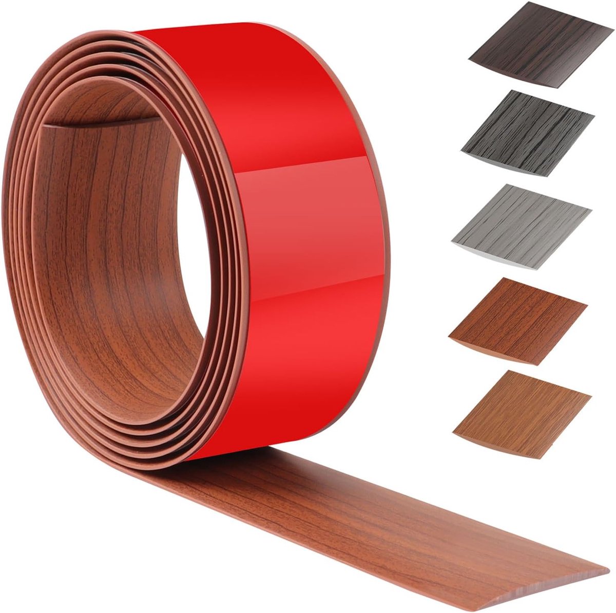 Drempelstrip, pvc-zelfklevende deurdrempel, drempelovergangsstangen voor keuken, woonkamer, voor het verbinden van uitsparingen van vloer, tegels of tapijt (walnoot)