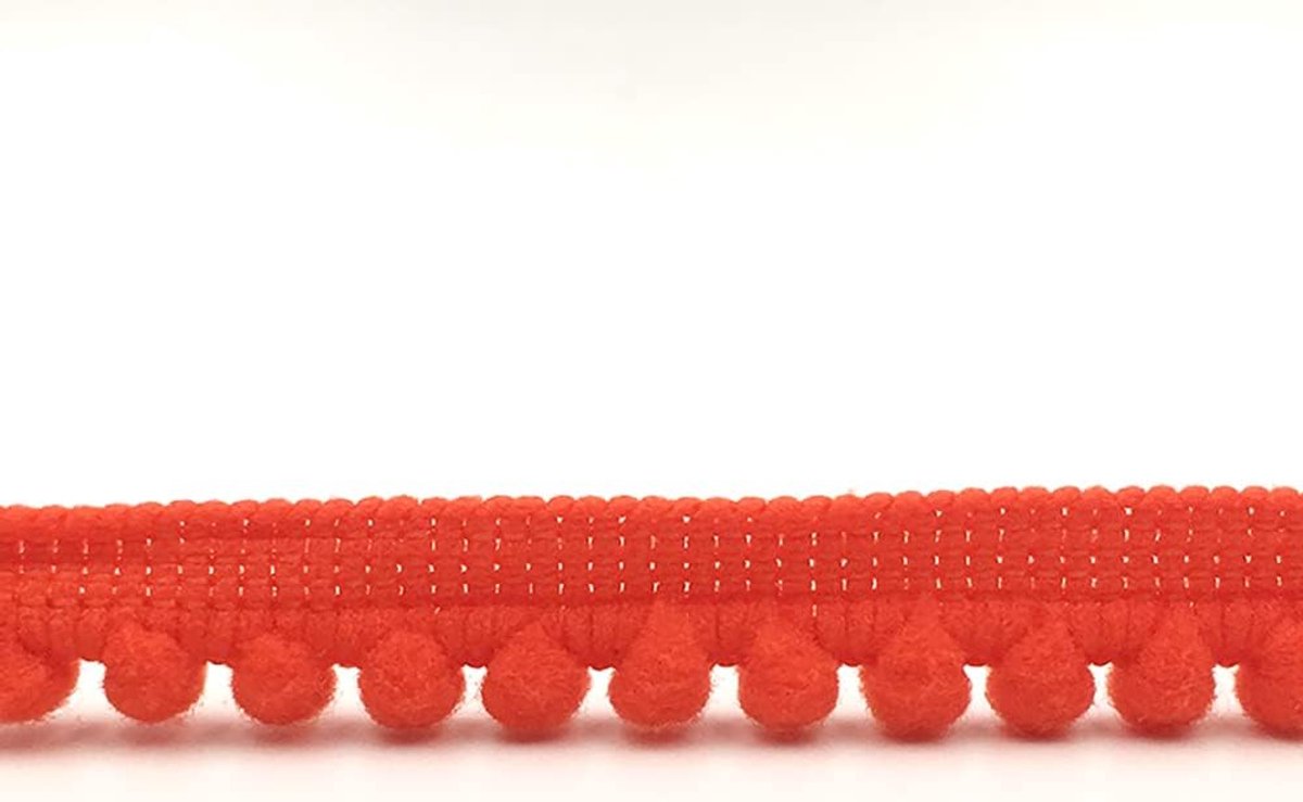 20 meter 10 mm pomponband om te knutselen, decoratief lint met ballen, franjes, sierband, sierrand, franjes, pomponband, naaiaccessoires voor doe-het-zelf knutselen, kleding, kostuums, naaien