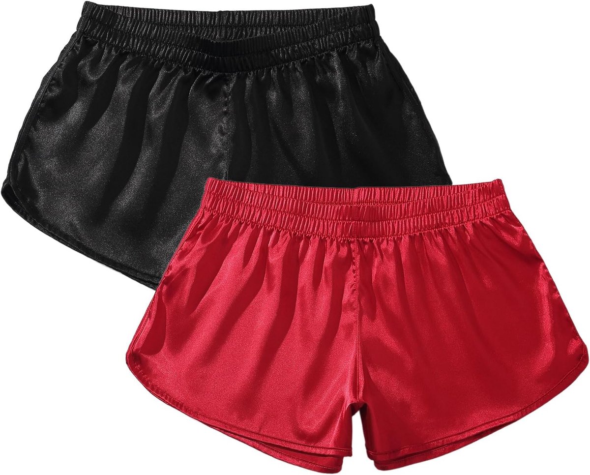 Coulee satijnen boxershorts heren pyjamabroek kort