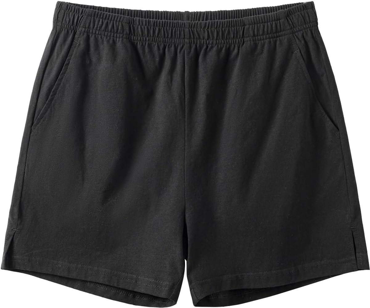 Coulee Slaapbroek voor heren, kort, katoen, 10 cm, lichte slaapshorts, korte pyjamabroek, pyjamabroek met zakken