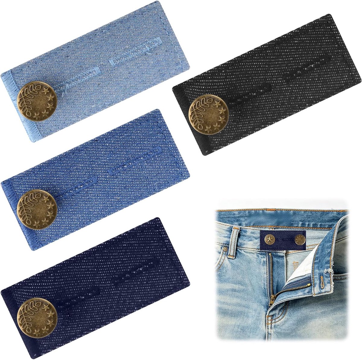 Knoop, broekknoop, verlenging broekverlenging, jeansknoop, knoopverlenging voor broeken