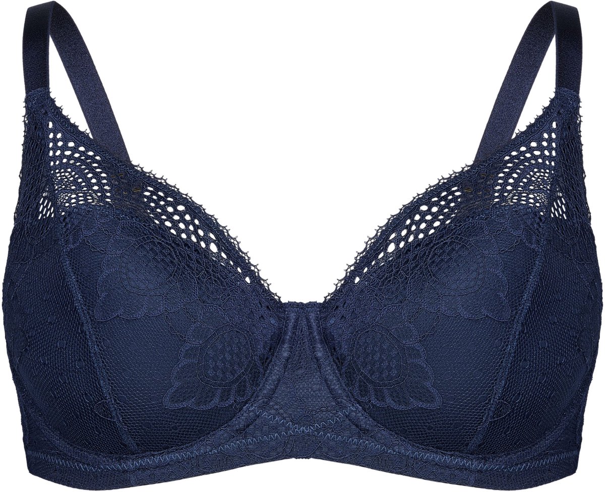 ESOTIQ Sybilla - Voorgevormde Beha - Marineblauw - Beugel - Kant