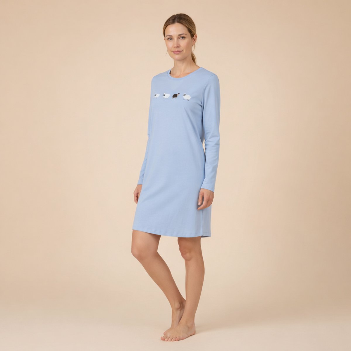 Ringella – Sheep Parade – Nachtkleed – 6511027 – Fjord Blue – Maat 48