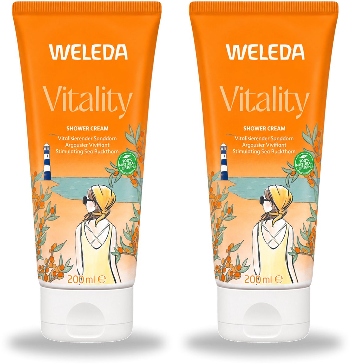 2 x WELEDA - Douchecrème Duindoorn Vitality - 200 ml - Voordeelverpakking - 2 stuks