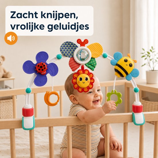 BOTC Wagenspanner - Speelboog - Speelboog voor kinderwagen - Speelgoed voor autostoeltje - Geschikt voor babywiegjes, ledikanten en kinderwagens - Babycadeau - Vlinder — afbeelding 5