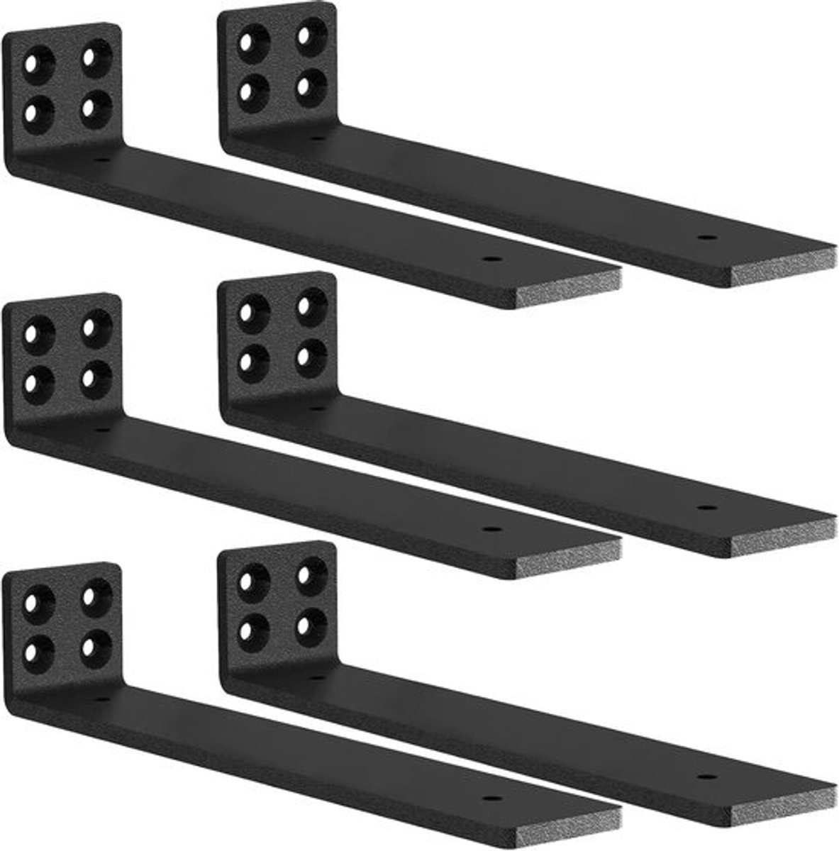 Zwarte Plankdrager 30 cm - Roestvrij Staal, Industriële Planksteun en Plankhouder