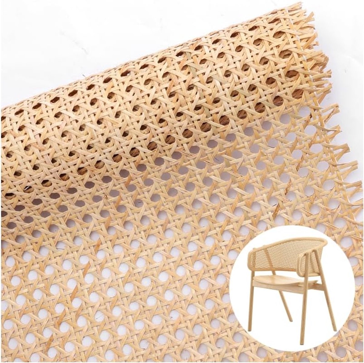 1 rol rotan riem, 35 cm x 1 m, riem van natuurlijk rotan, met zeshoekige gaten, rotan gordel, voor het knutselen van artikelen van rotan, open, geweven, voor meubels/stoel/kast