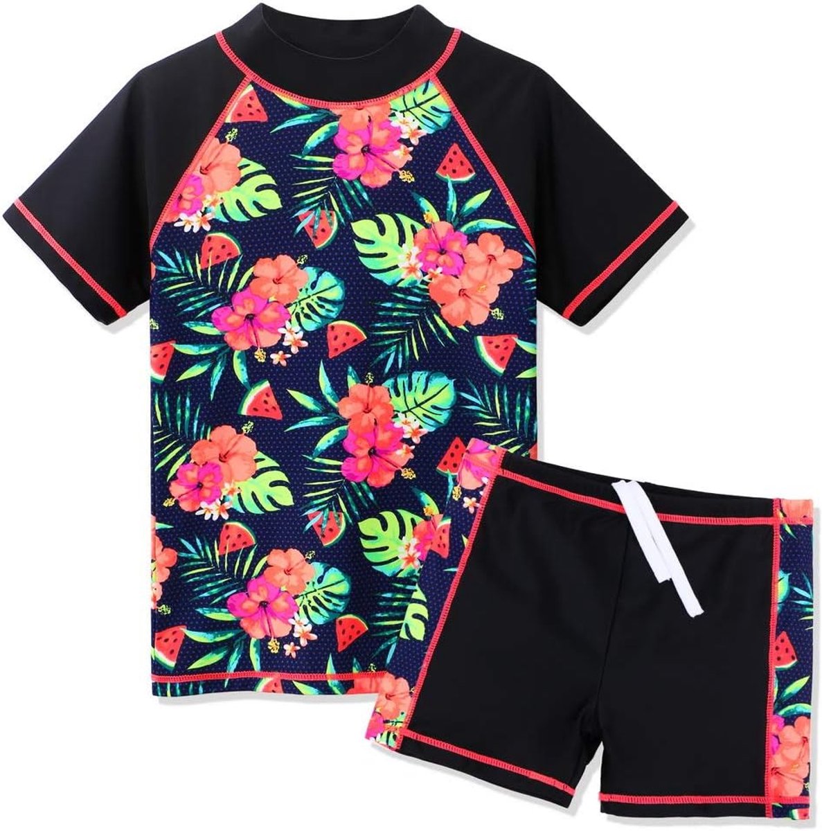2 STKS Badpak Korte Mouw Kids Strandzwemmen Set Kostuum voor 3-12 Jaar