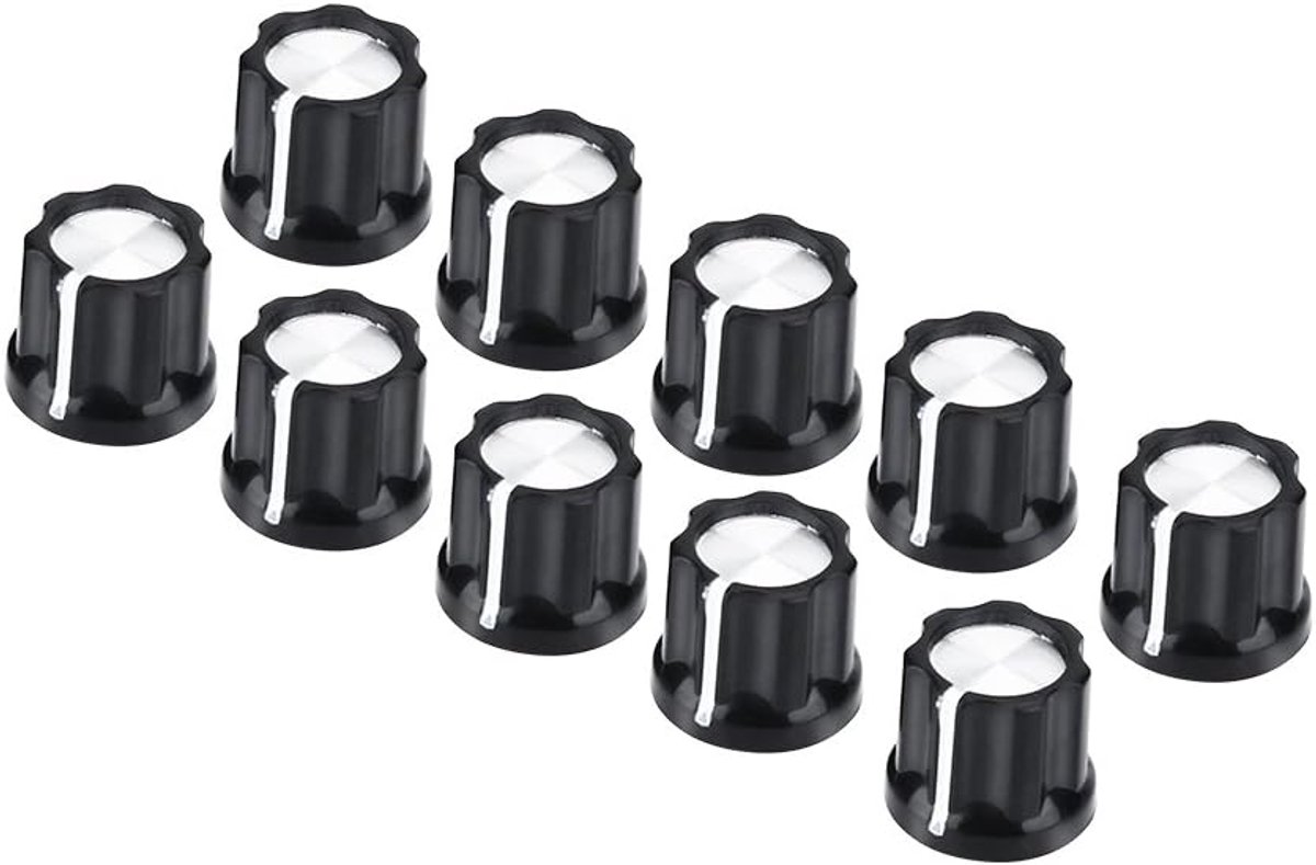 10 stuks/set potentiometer doppen, speelaccessoires voor D-vormige as, elektrische gitaar, bas, muziekinstrument, accessoires for gitaristen, basisten, muzikanten