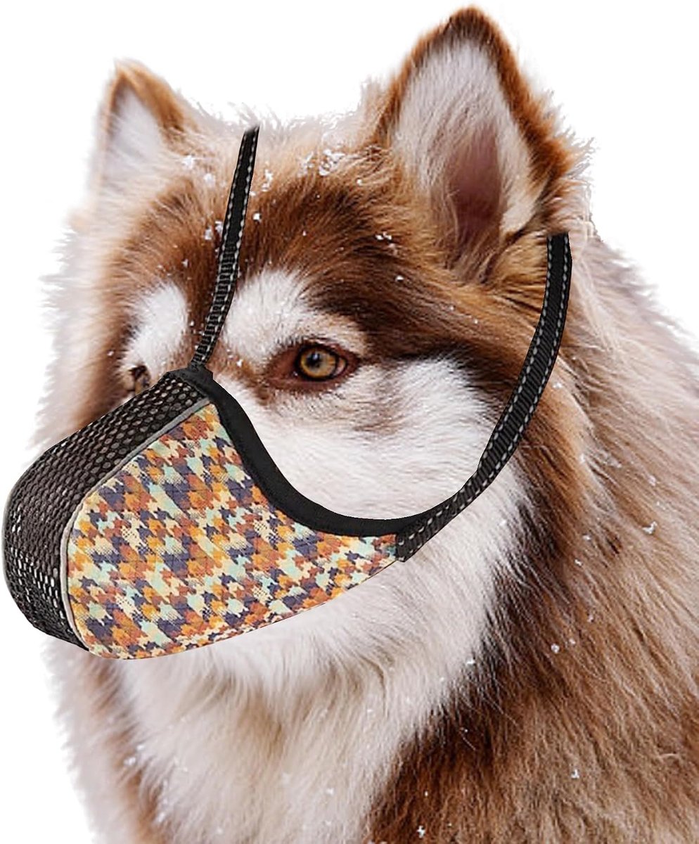 Muilkorf voor extra grote honden om bijten, kauwen, blaffen te voorkomen, ademende mesh muilkorf, reflecterend, verstelbaar, volledige dekking voor honden, voor verzorging en