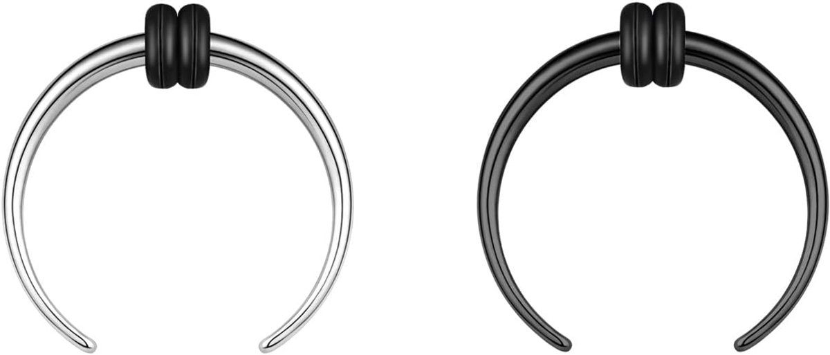 2 stuks pincher taps toelopende septumringen, 2G 4G 6G 8G 10G 14G 16G buffel hoefijzer brancard expander piercing voor stretching doorboorde neus oormeter voor vrouwen mannen
