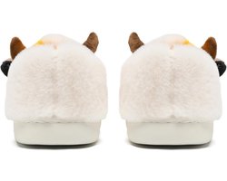 Sharllen Harige koe slippers, nieuwigheid leuke dieren huis slippers, harige pluche winter warme katoenen schoenen voor mannen binnen en buiten