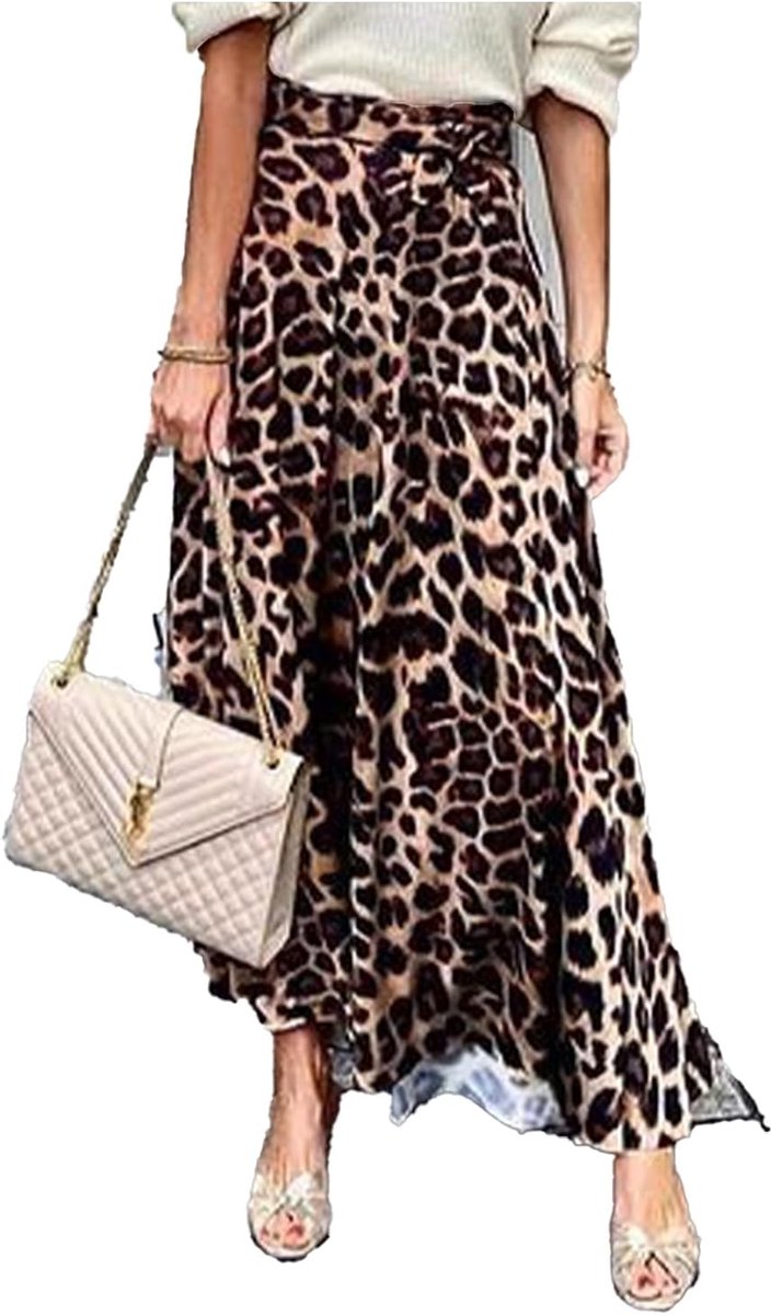 Maxirok voor dames, bedrukt, hoge taille, elastisch, casual, boho, bloemen, jurk, mouwloos, 2 in 1 rok