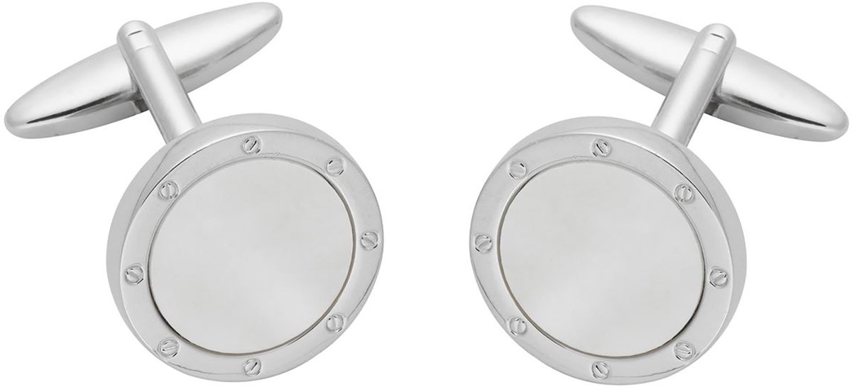 LINDENMANN heren manchetknopen odium plated - zilverkleurig