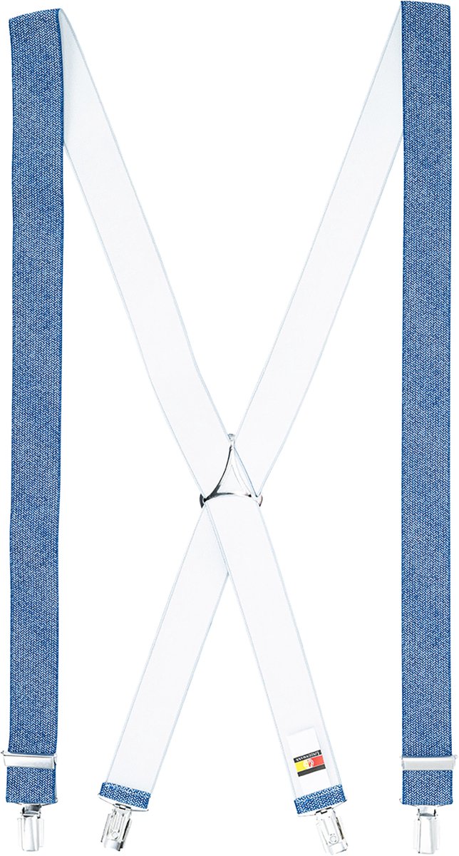 LINDENMANN heren bretels X-vorm - blauw dessin