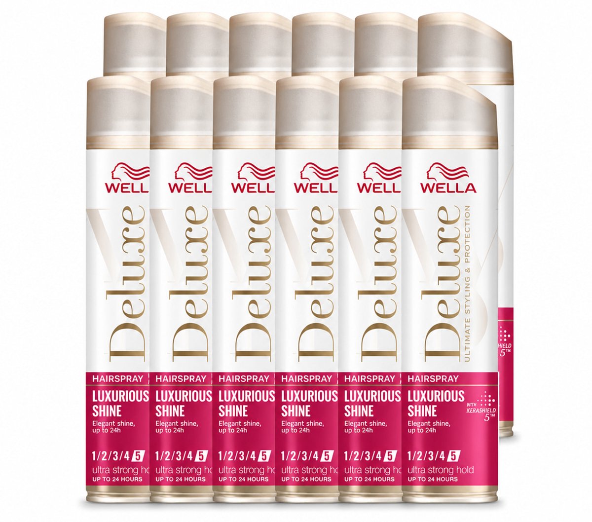 12 x Wella – Deluxe Luxurious Shine – Haarspray – 250 ml - Voordeelverpakking - 12 stuks