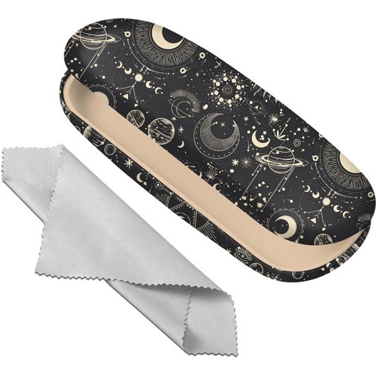 Beschermende Hard Shell Bril Etui met Schoonmaakdoek voor Dames - Schattige en Esthetische Brillenbox voor Veilig Opbergen van Zonnebrillen en Leesbrillen