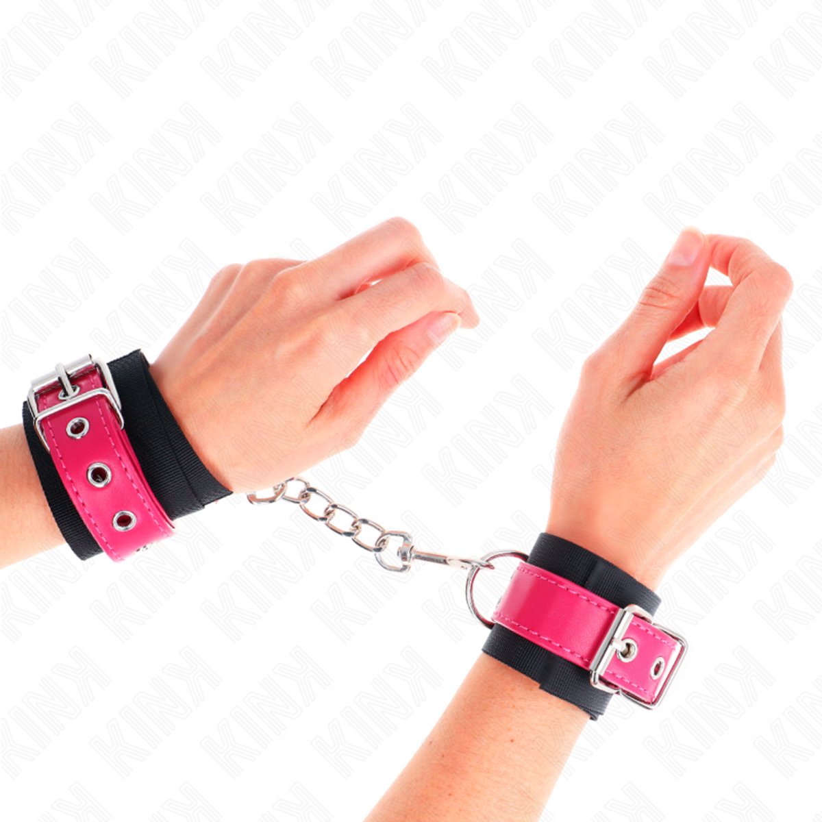 Nylon Polshouders met Kunstlederen Band Raspberry Rose