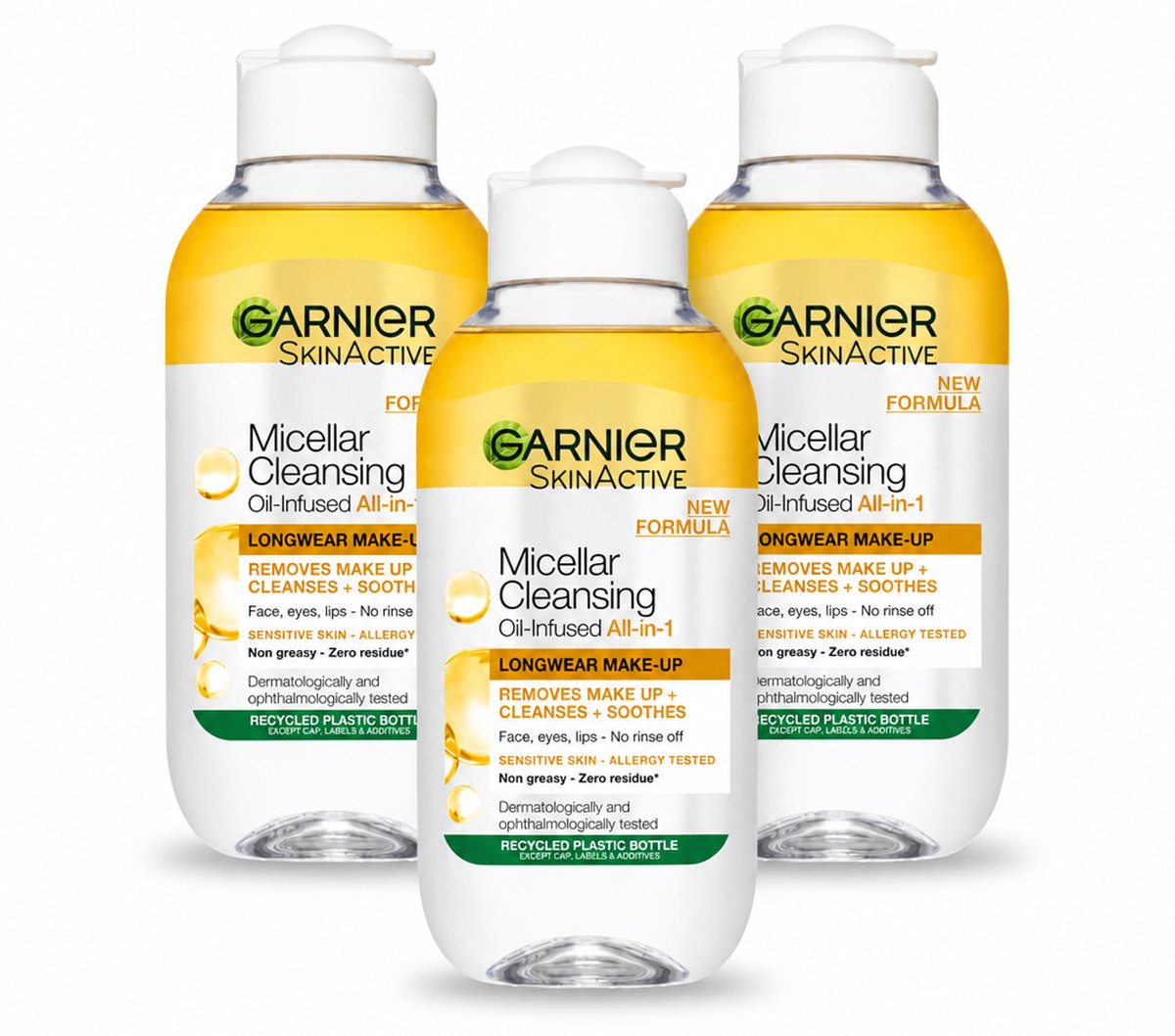 3 x Garnier - Micellair Reinigingswater - Olie - 100 ml - Bulkverpakking - 3 stuks