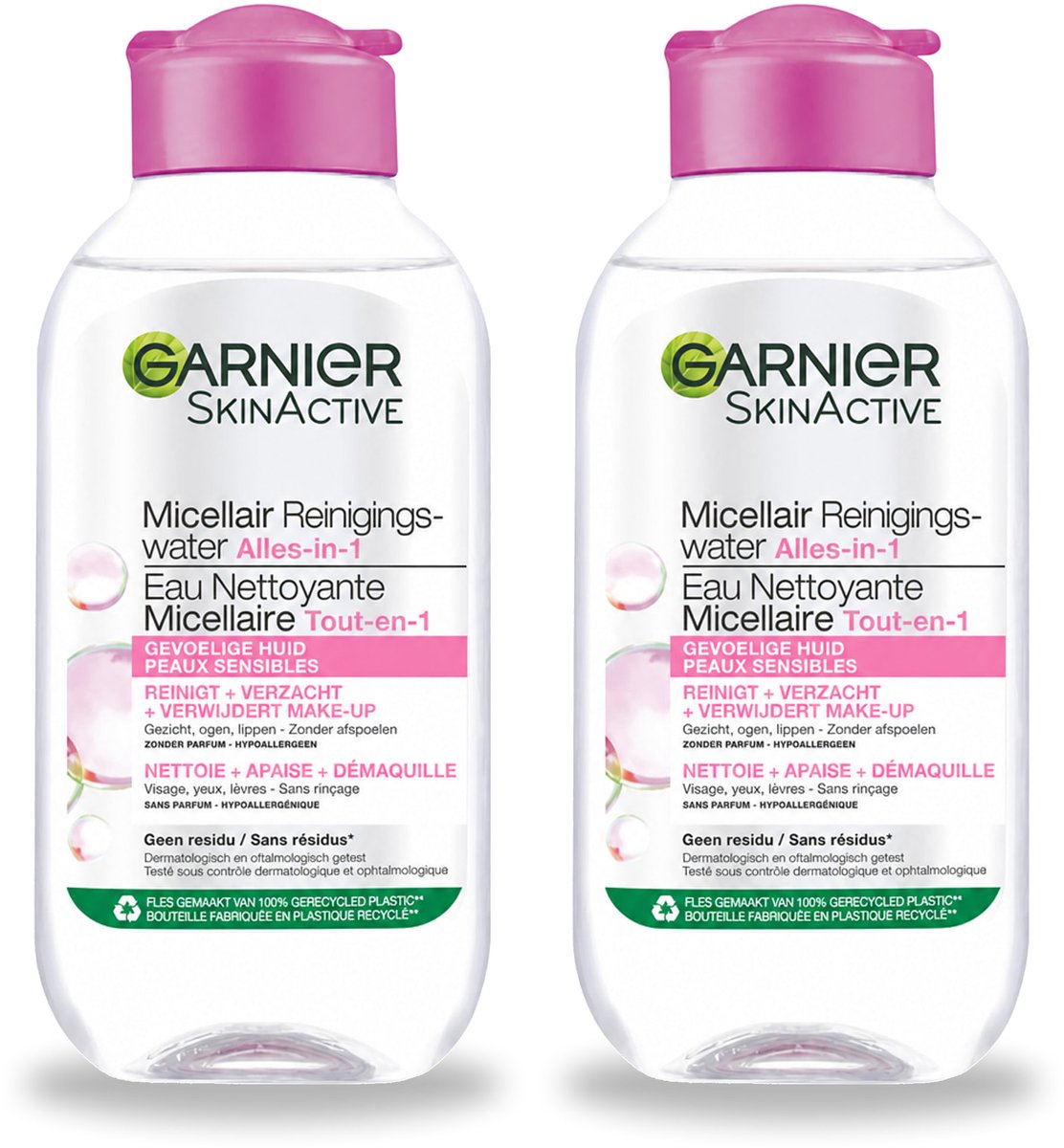 2 x Garnier - SkinActive - Micellair Reinigingswater - Gevoelige Huid - Reisformaat - 100 ml - Bulkverpakking - 2 stuks