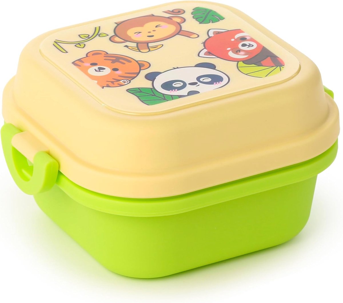Lunchbox met bestek en clipsluiting, schattige wilde dieren, Adoramals lunchbox