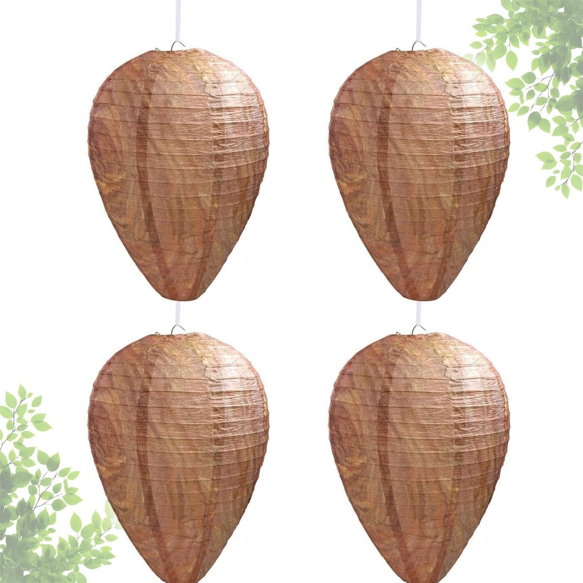 Set van 4 stuks, horzelnest, hangende wespenval voor buiten, waterdicht kunstaas