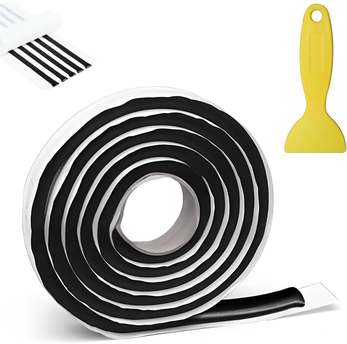 Butyl rond koord zwart, 8mm x 4m butyl rond koord plakband