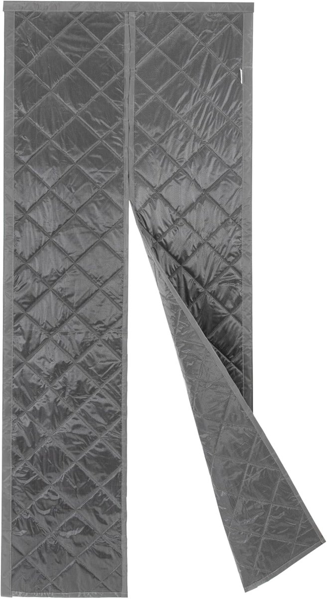 koudebescherming, thermogordijn, thermisch geïsoleerd, magnetisch deurgordijn voor balkondeur, deuren 86 x 200 cm, grijs