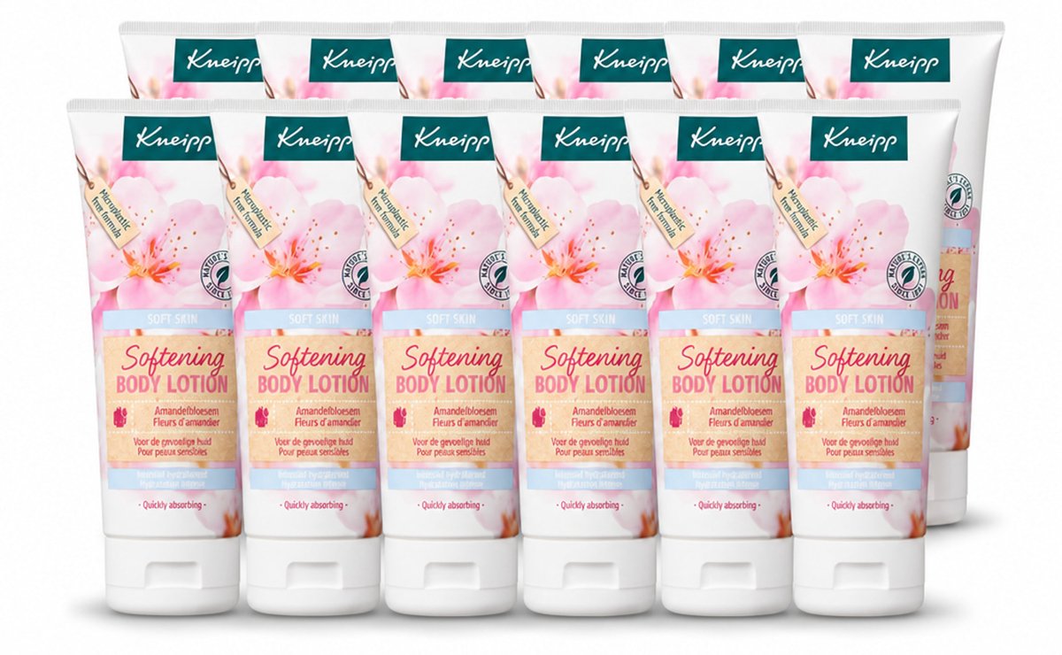 12 x Kneipp - Body lotion - Soft Skin - Amandelbloesem - 200 ml - Voordeelverpakking - 12 stuks