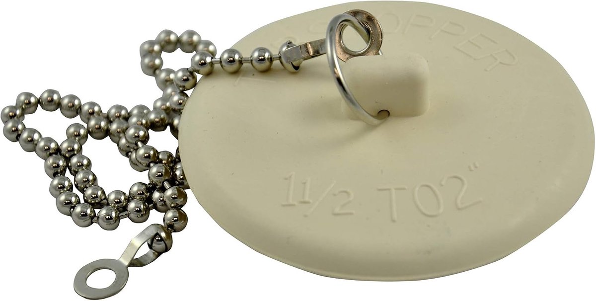 80783 Fit-All Rubber Stopper, 1 V, Wit, afvoerput