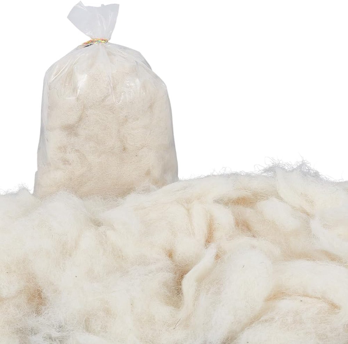 100G Witte kern wol roving naaldvilten vulmateriaal natuurlijke pure wolvezels vulling gekaarde vulling dik garen voor quilten naaldbreien gevulde kussens gevulde dieren knutselen