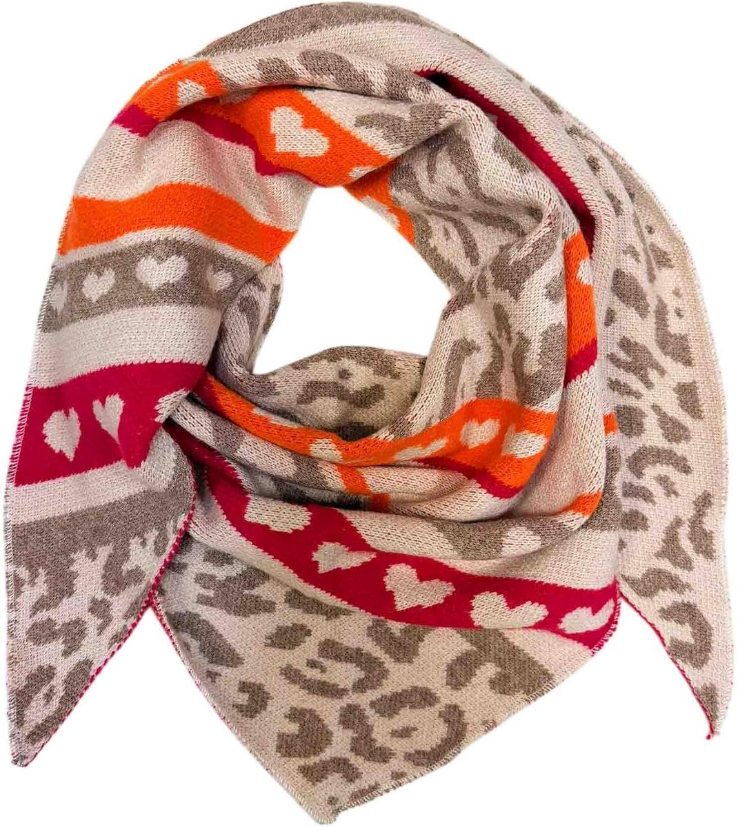 Driehoek gebreide sjaal luipaard warme winter sjaal fashion doek driehoekige sjaal colsjaal stola herfst lente wol doek Leo Italy