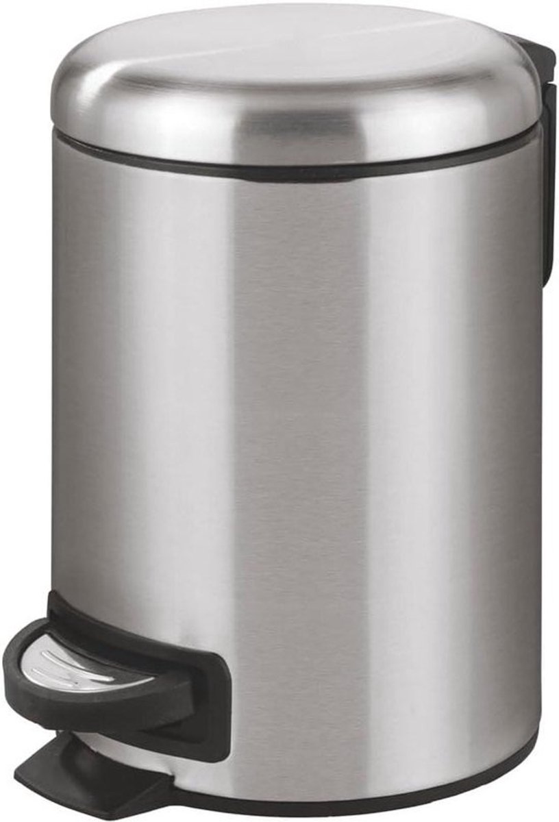Pedaalemmer Mod. Leman 3 L met anti-vingerafdruk coating - Roestvrij staal 17 x 25 x 225 cm gesatineerd