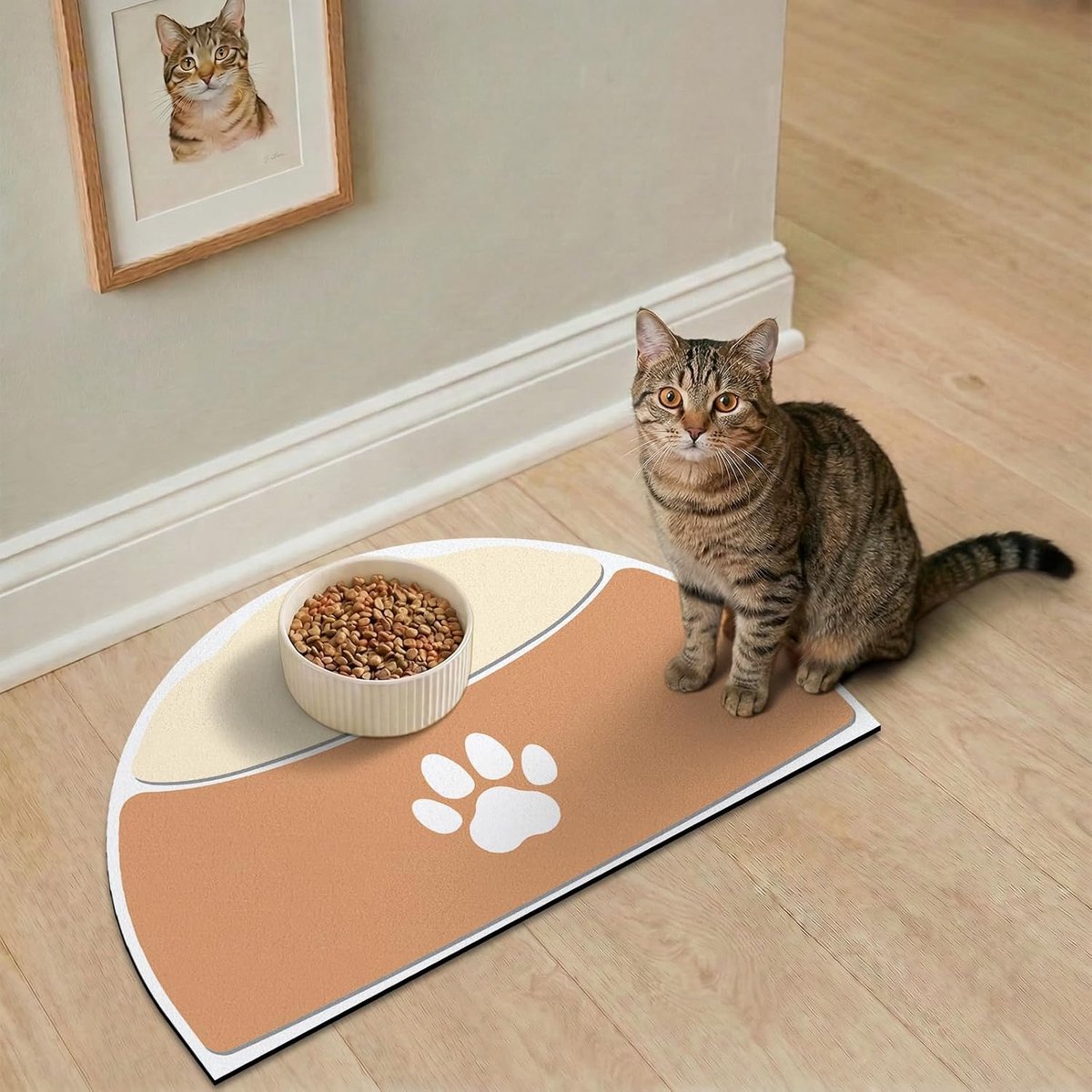 Bakmat voor honden en katten, 51 x 30,5 cm, onderlegger, kattenbak, antislip, mat hondenbak, gemakkelijk op te bergen, geschikt voor kleine kooi, woonkamer, tuin