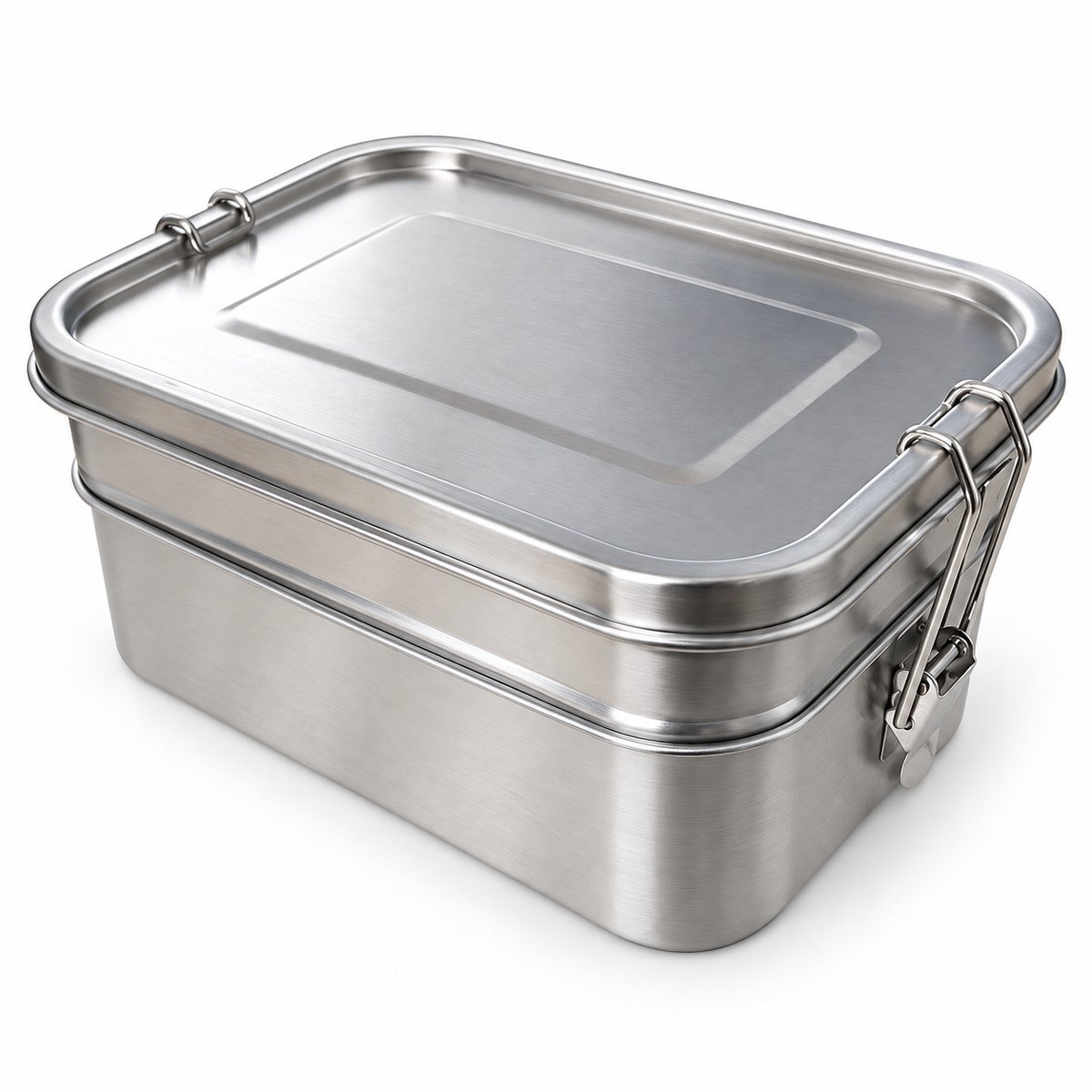 My Green Deal – RVS Lunchbox 760 + 1200 ml – Extra Grote Dubbeldekker Broodtrommel & Meal Prep Bakje – Lekvrij & Herbruikbaar