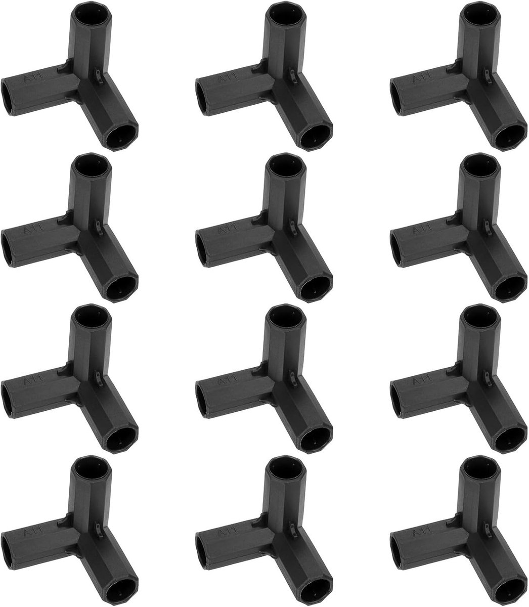 12 Stuks 11mm Kassenframe Verbindingen, 3-Weg Hoekfitting voor Druivenpergola, Tuinplanten Steunen en Schaduwdoeken, Kassenaccessoires voor Optimale Stabiliteit
