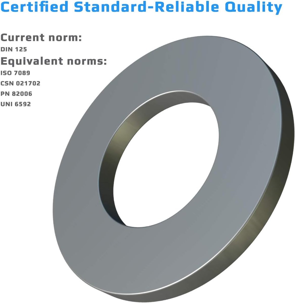 Platte Cent Wasmachine Roestvrij Staal A2 (Pack of 10) Platte Brede Ronde Metalen Roestvrij Stalen Ringen voor Schroeven - Gecertificeerde Standart ISO 7089 DIN 125 M16 (17mm x 30mm)