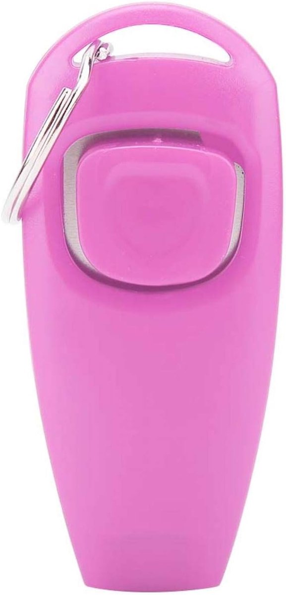 Trainer Keyring Aid Click Manual voor puppy en kat Click Whistle Training voor puppyhonden (roze)