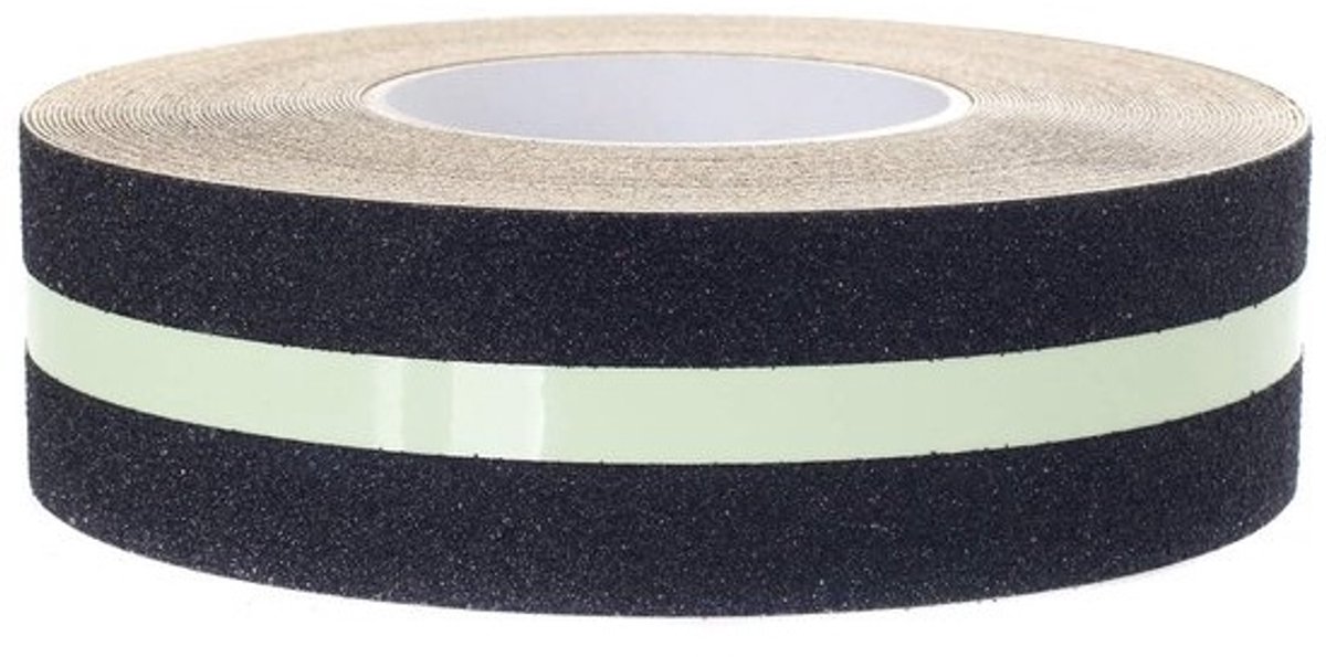 Antisliptape Glow in the Dark - sterke zelfklevende tape voor veiligheid, binnen en buiten, rol van 20m