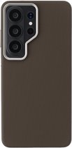 Accezz Hoesje - Geschikt voor Samsung Galaxy S26 Ultra - Mesh Backcover met Magnetische Ring - Bruin