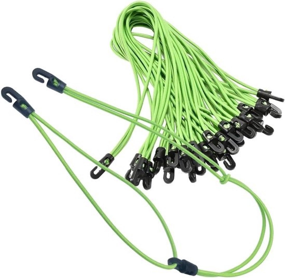 18 Stuks Bungee Cords met Haken - 10 Inch Elastische Touwen voor Camping, Tarpaulins en Organisatie van Uitrusting