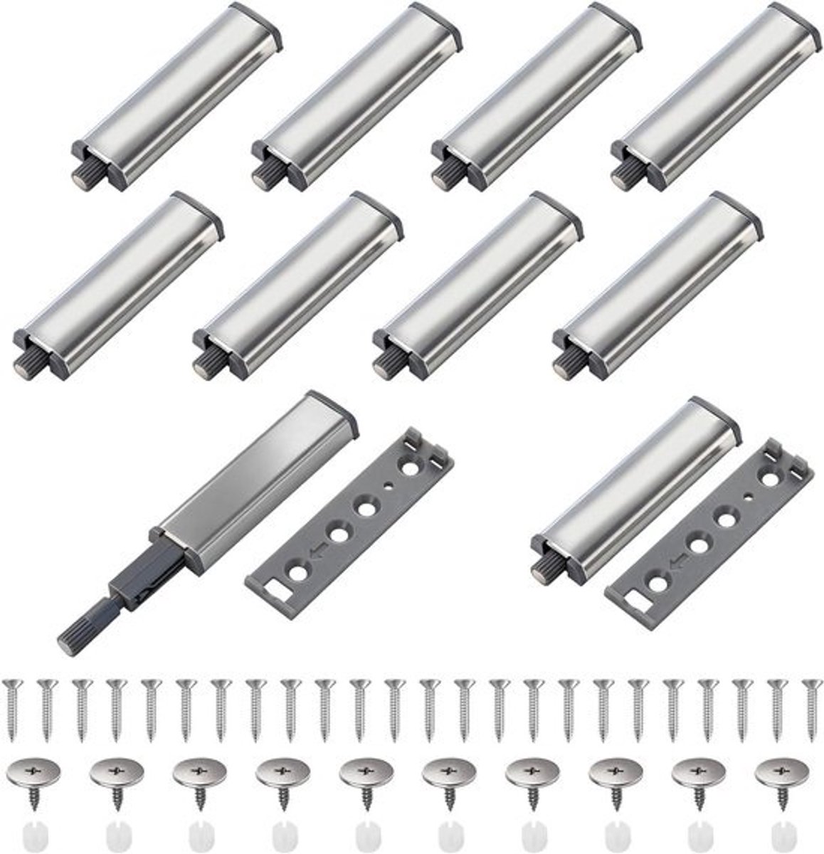10 Stuks Push to Open Deuropeners voor Keuken en Meubel, Sterke Veer voor Kastdeuren en Lades, Handige Push Lock Magneten voor Eenvoudig Gebruik