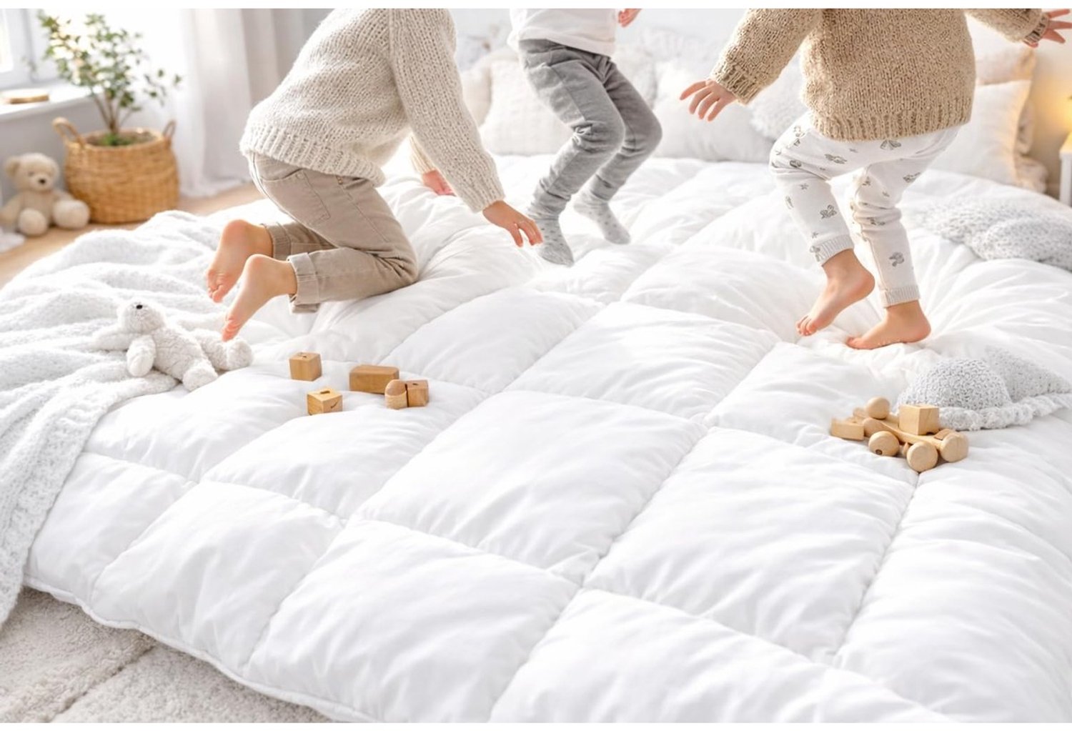 Duraxl Dekbed - 140 x 200 cm - 100% merinowol - 500 g/m² - 10,5 tog Wit