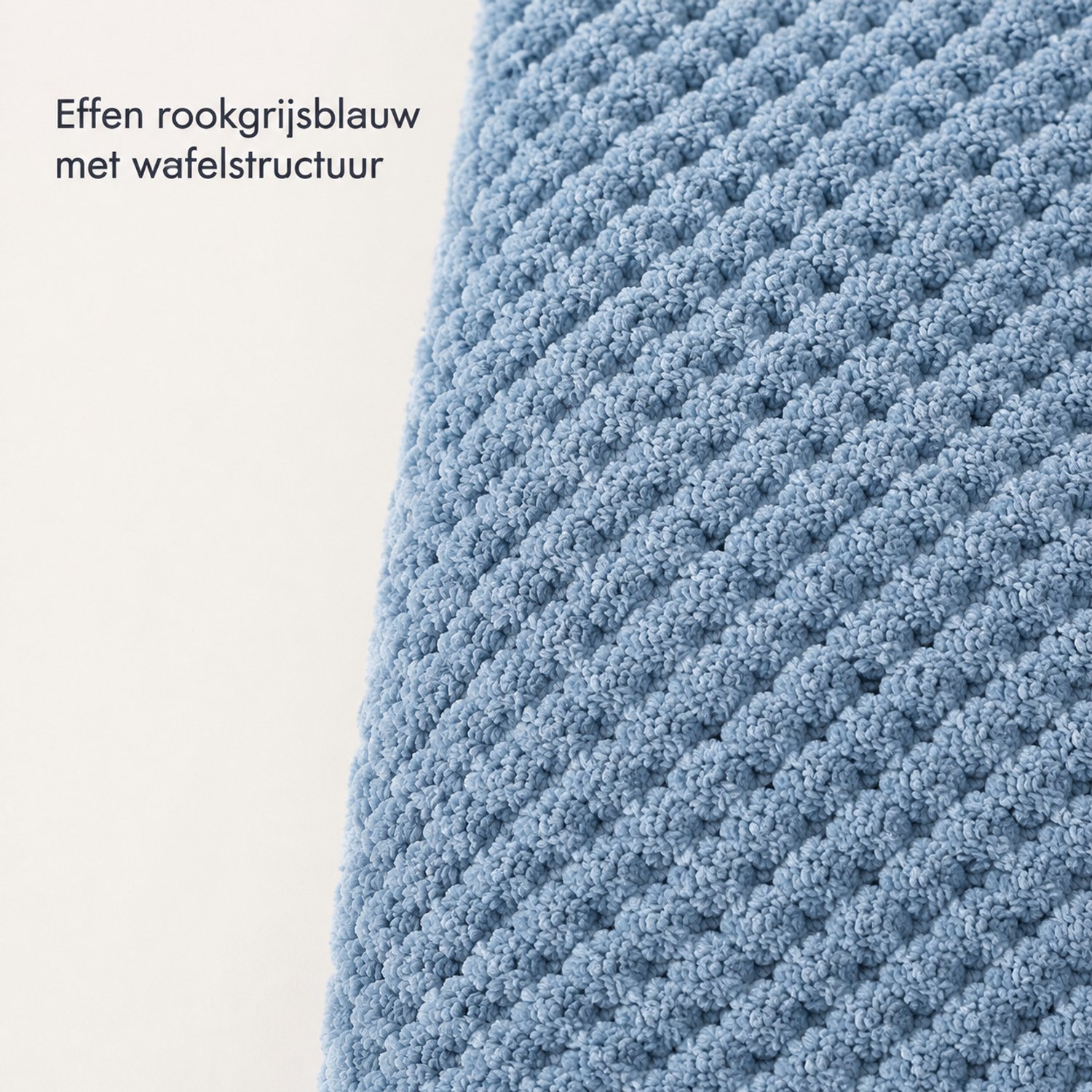 SWGOTA Flanellen deken 180 x 200 cm in rookgrijsblauw, effen polyester met wafelstructuur, verpakt met lint en kaart