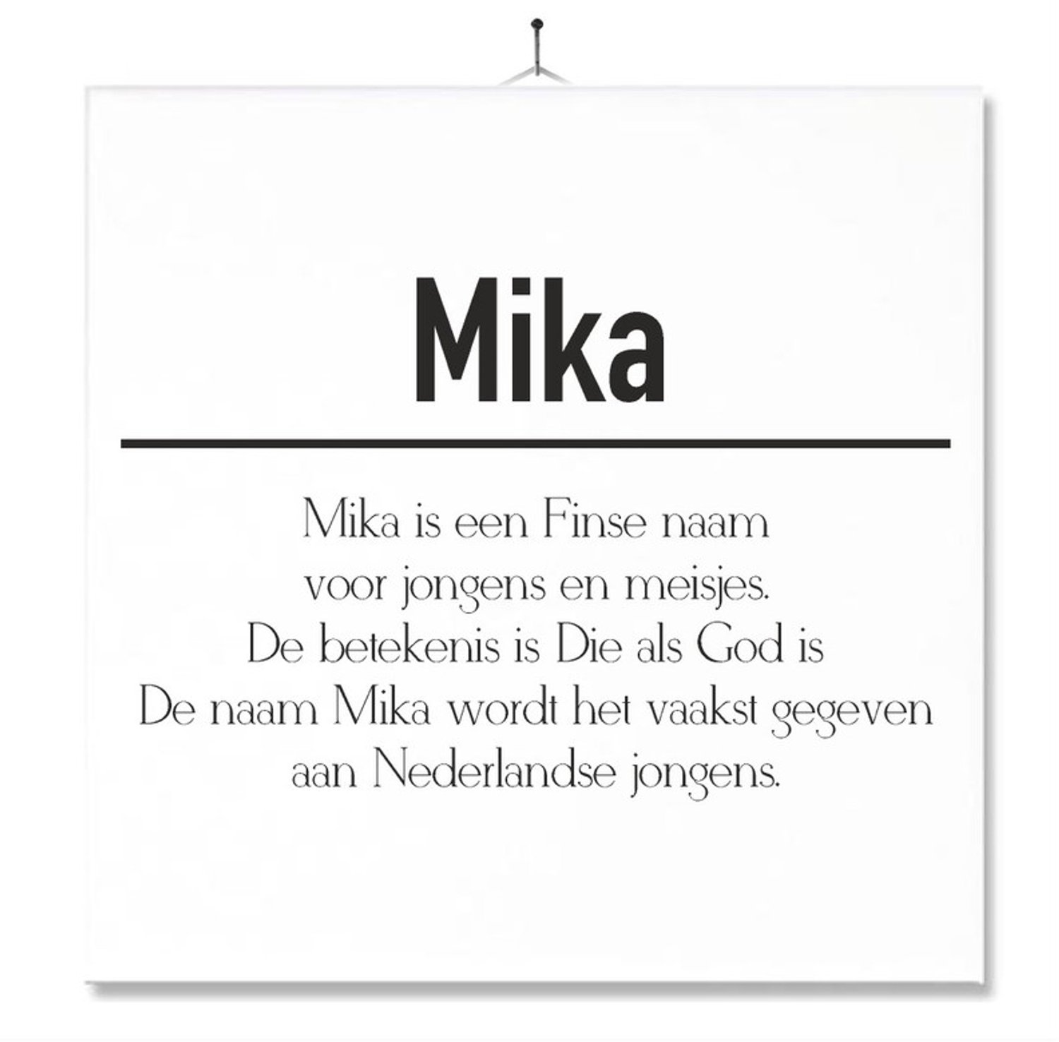 MC Living Tegel Met Opdruk | Betekenis | Kado | Cadeau | Met Naam - Mika Multi-Color