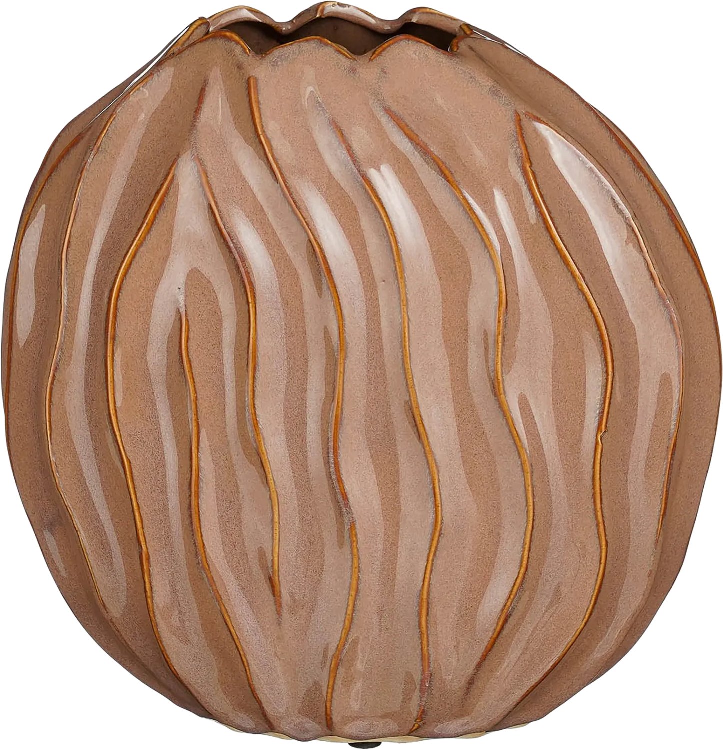 Goossens Vaas Jovi - bruin - keramiek - 28 x 27 x 16 keramiek bruin