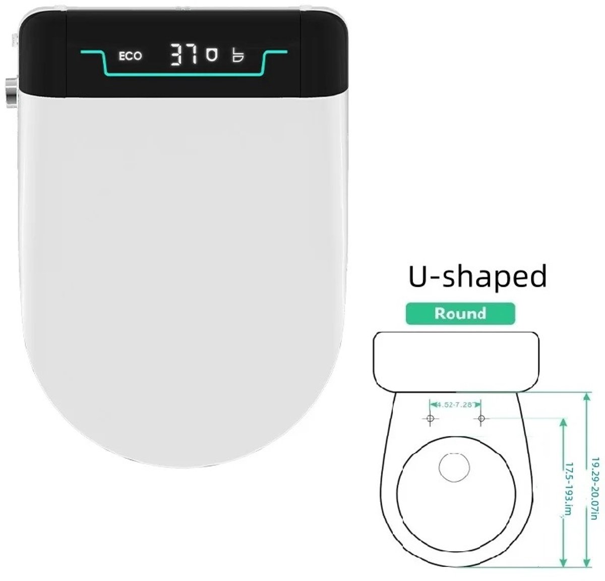 Archi Elektrische Bidet Toiletbril – Automatisch Openen & Sluiten – Verwarmde Zitting – Warm Water – Luchtdroger – Afstandsbediening